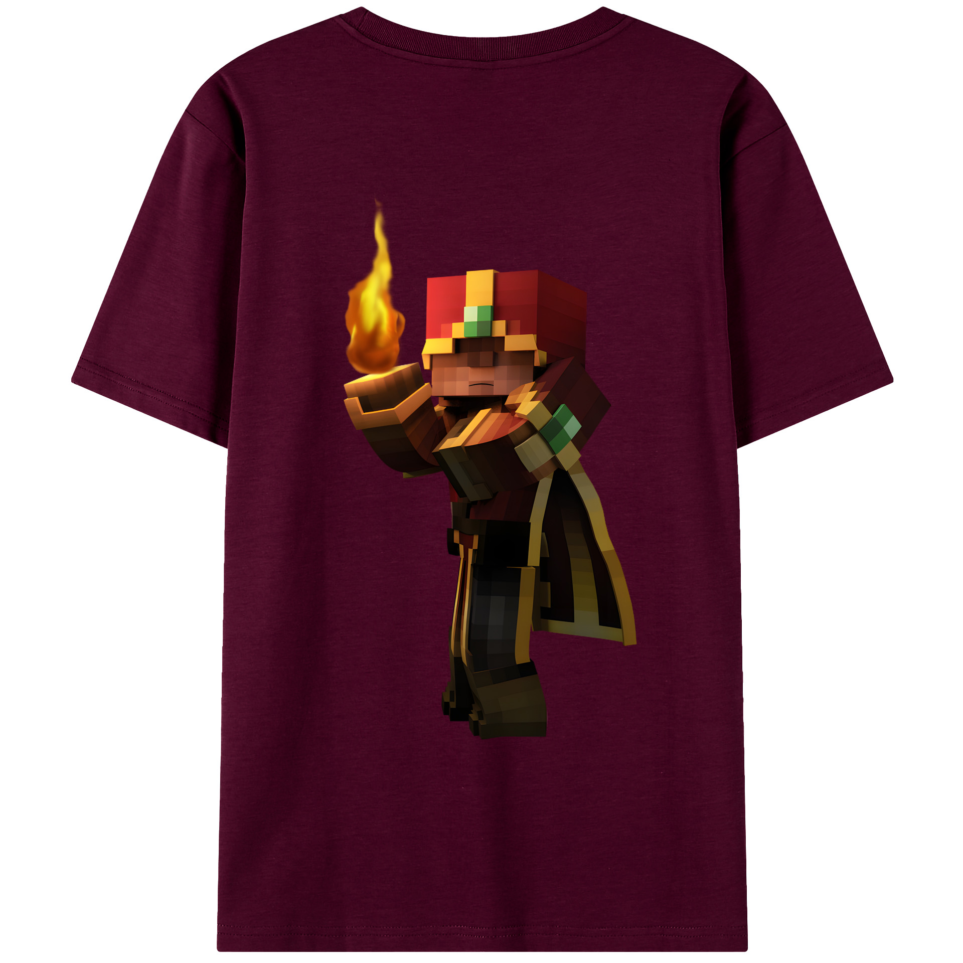 （画像用） マインクラフト ブロックの世界 Minecraft MC Block world レディース半袖Tシャツ(バックプリント)